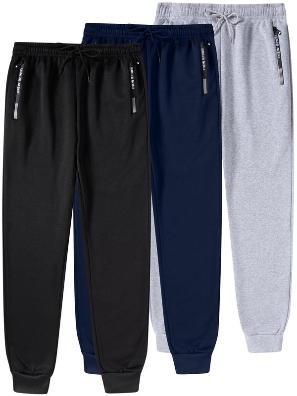 Men's Letter Print Drawstring Waist Sweatpants, Casual Regular Fit Pocket Jogger Pants for Fall & Winter, Men's Trousers for Daily Wear