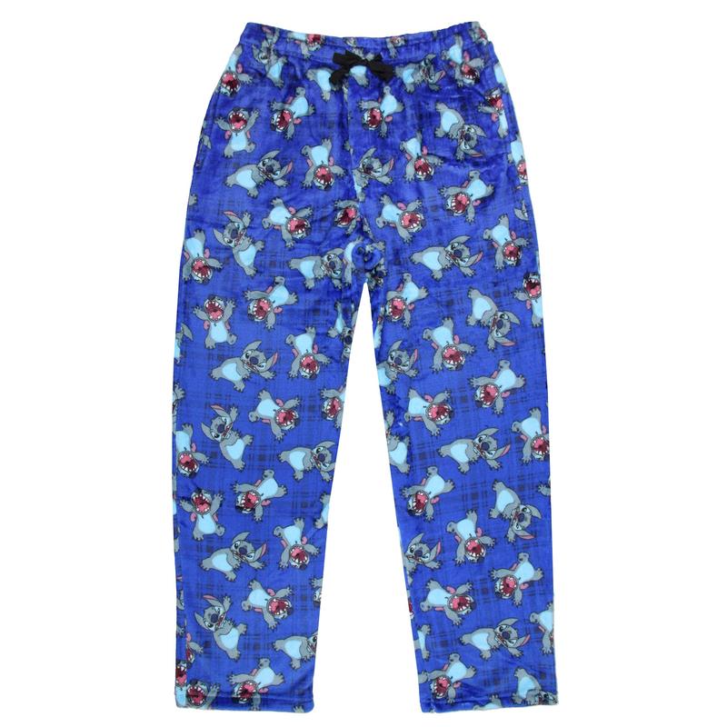 Disney Pajamas Stitch Scaring Poses Pajama Pants for Men – Cozy Plush Fleece All-Over Print Lounge Pants