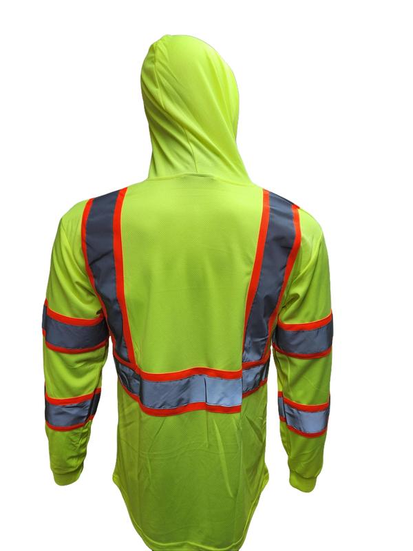 ST908 High Visibility Hoodie Long Sleeve Safety Shirt with hoodie Polyester Birdeye Mesh in various colors SEE DESC FOR SIZING INFORMATION