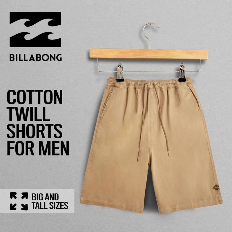 Billabong Big and Tall Shorts for Men – Casual Lounge Cotton Stretch Shorts, Loose Fit Baggy Oversized Shorts