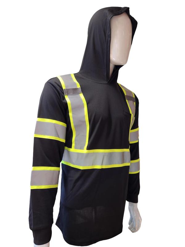 ST908 High Visibility Hoodie Long Sleeve Safety Shirt with hoodie Polyester Birdeye Mesh in various colors SEE DESC FOR SIZING INFORMATION