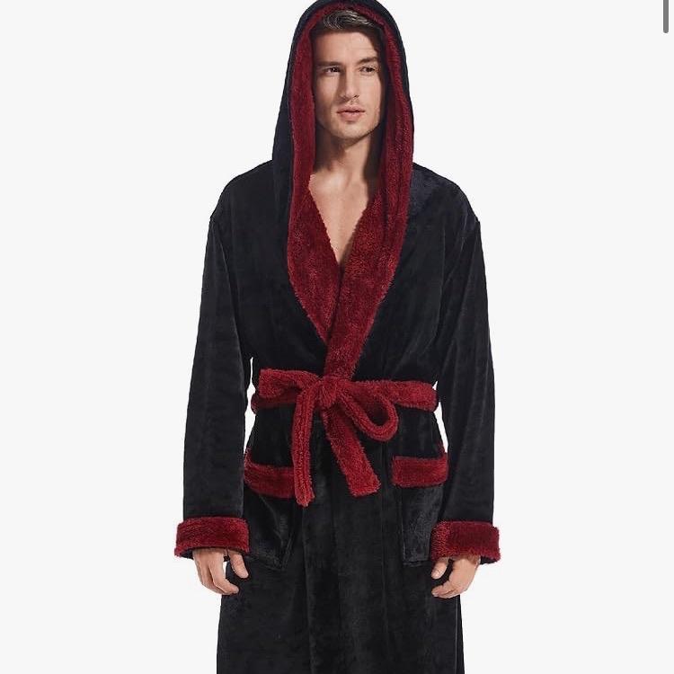 Men’s Hooded Robe, Fuzzy Bathrobe with Pockets Perfect Christmas Gift for Boyfriend and Husband  Birthday gifts for him - Winter 2024 - Menswear, Loungewear