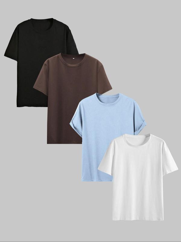 Men's Letter Graphic Round Neck Sleep Tops, Back To School Casual Crew Neck Short Sleeve Tee, Comfy Sleepwear for Fall