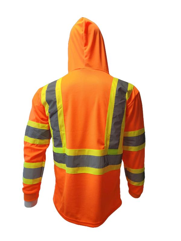 ST908 High Visibility Hoodie Long Sleeve Safety Shirt with hoodie Polyester Birdeye Mesh in various colors SEE DESC FOR SIZING INFORMATION