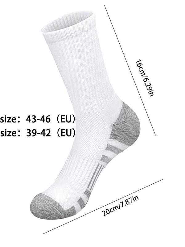 Men's Striped Print Crew Socks, Casual Comfortable Breathable Mid-calf Socks for Daily Wear, Men's Socks for All Seasons