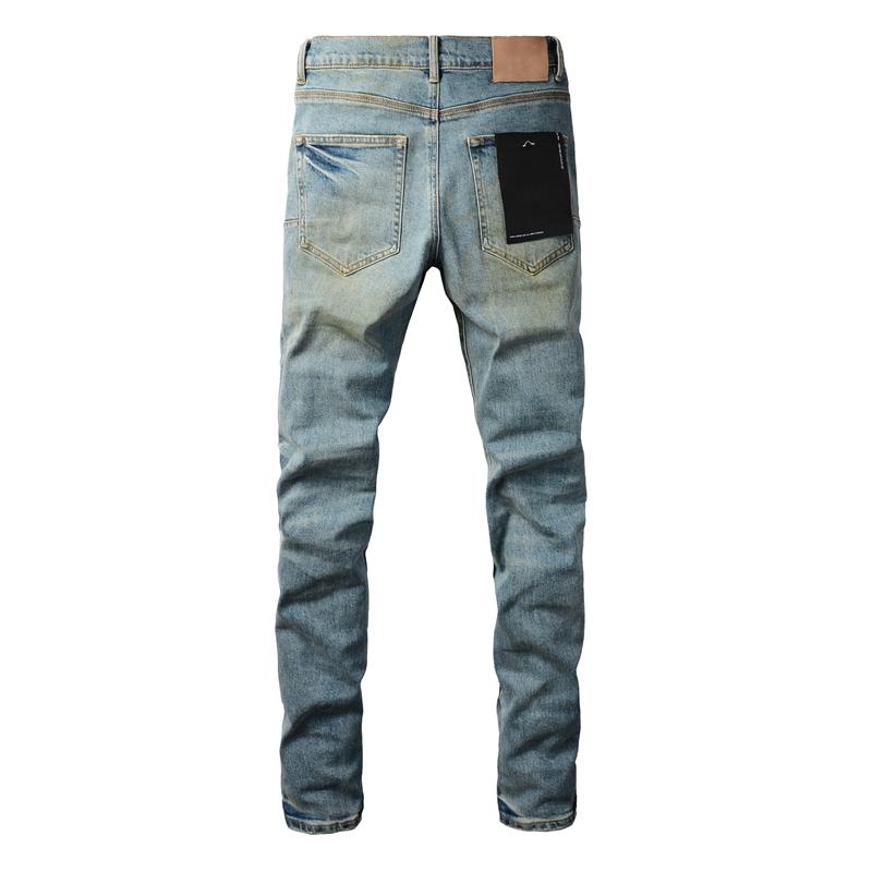 Purple brand Men's Jeans Casual Comfort Holes Fashionable Straight Skinny Slim Fit Jeans, Ripped Stretch Jeans Denim Pants