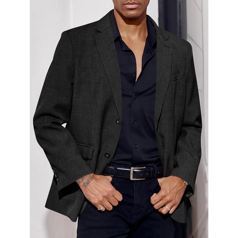 Runcati Mens Casual Blazer Suit Jacket Lightweight Two Button Business Regular Fit Sport Coat