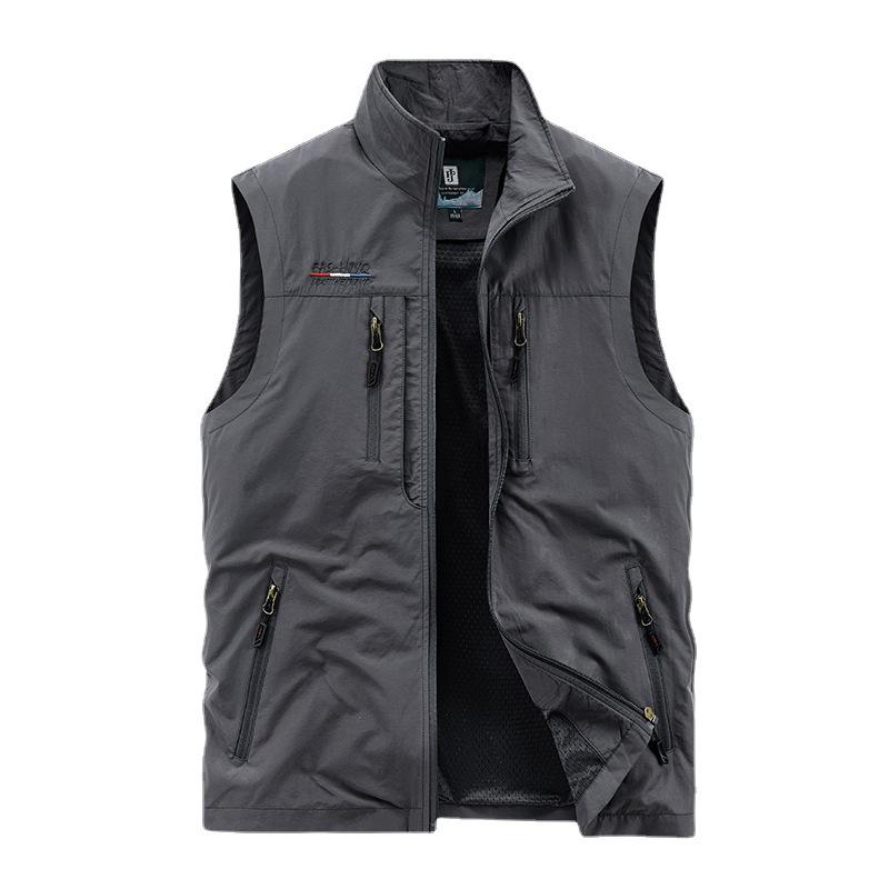 Outdoor Photography Vest Men's Autumn and Winter New Multi-Pocket Youth Loose plus Size Vest Workwear Casual Jacket