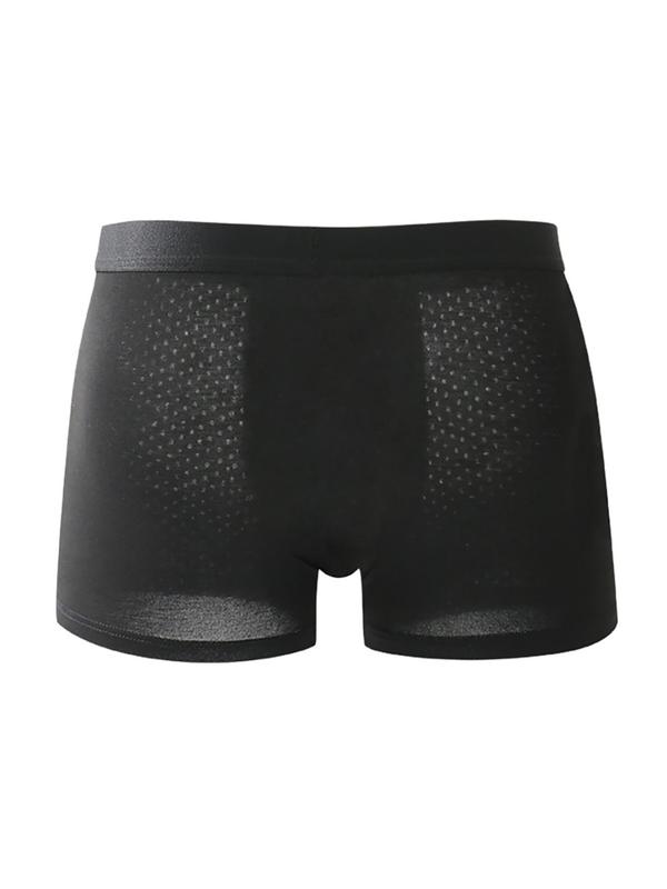 Men's Solid Color Boxer Brief, Breathable Comfortable Underwear for Daily Wear, Casual Men's Underwear for All Seasons