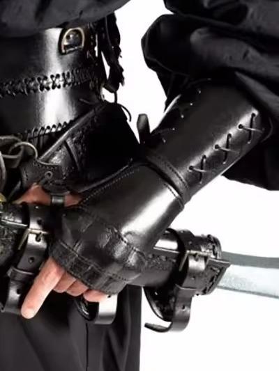 Medieval Armor Gloves Long Glove Artificial Leather Viking Wrist Guard Steampunk Roleplay, Halloween, Party Costume Fabric Menswear