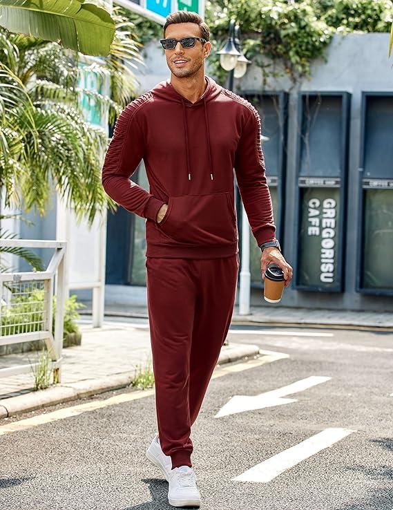 COOFANDY Men's Tracksuit 2 Piece Hoodie Sweatsuit Sets Casual Jogging Athletic Suits  Menswear Soft