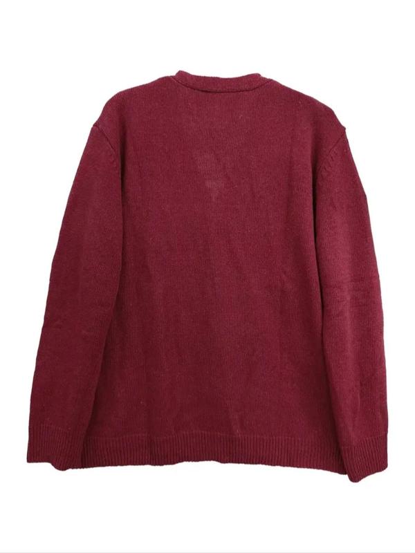 Men's Solid Button Front V Neck Cardigan, Slim Casual Long Sleeve Knitwear for Spring & Fall, Fashion Men's Knit Clothing for Daily Wear