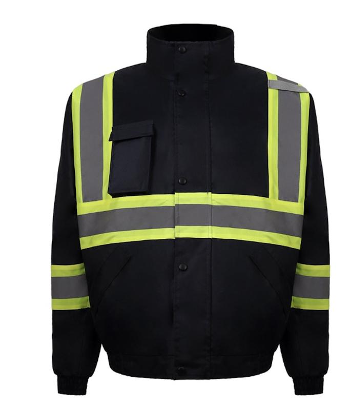 High-Visibility Waterproof Workwear Jackets with Fleece Lining for Ultimate Safety and Warmth Menswear Clothing Reflective Uniforms Pockets safety jacket halloween costumes highlighted  work pants mc j long sleeve