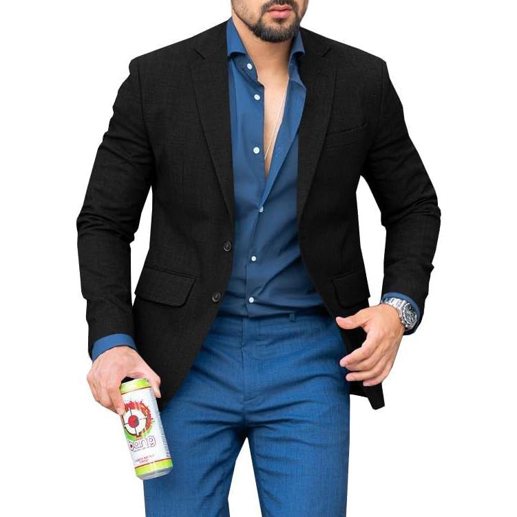 Runcati Mens Casual Blazer Suit Jacket Lightweight Two Button Business Regular Fit Sport Coat