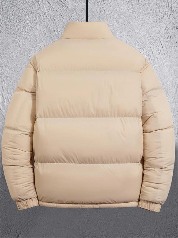 Men's Solid Pocket Zip Up Hooded Winter Coat, Regular Fit Casual Long Sleeve Thermal Lined Outerwear for Fall & Winter, Men's Clothes for Daily Wear