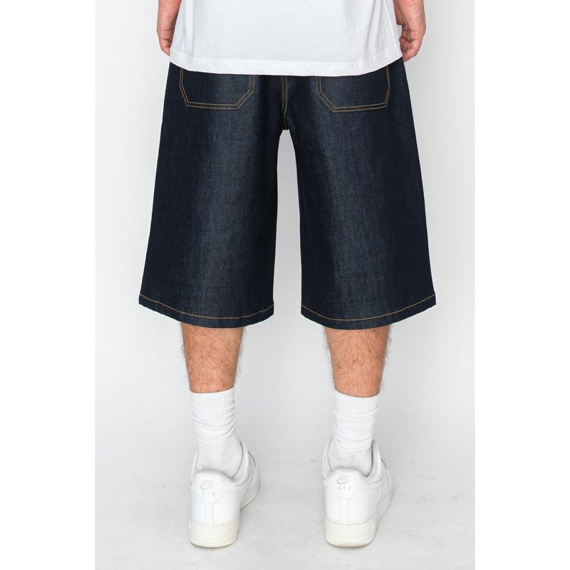 Men's Baggy Fit Raw Denim Shorts-Comfort Stretch