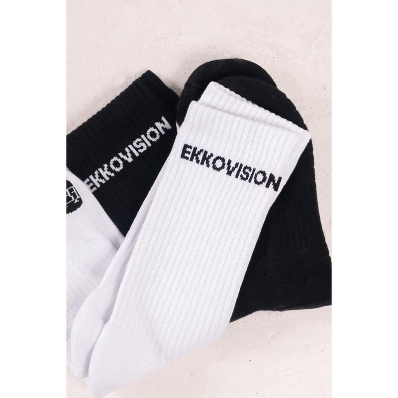 EKKO Socks Unisex Cotton x Spandex Black and White