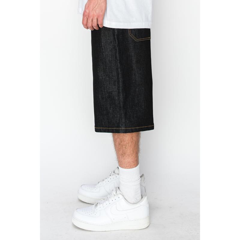 Men's Baggy Fit Raw Denim Shorts-Comfort Stretch