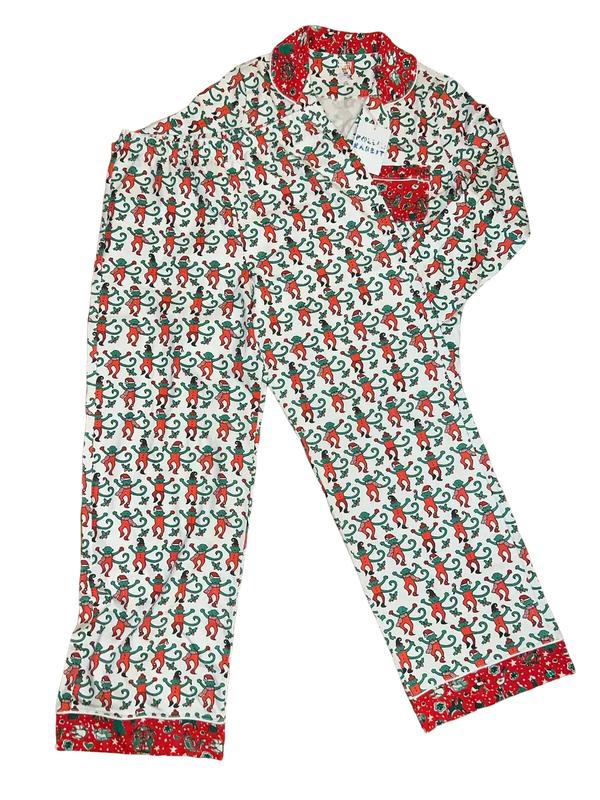 NEW Roller Holiday Medley Monkey Long Sleeve Polo Pajamas PJ Christmas