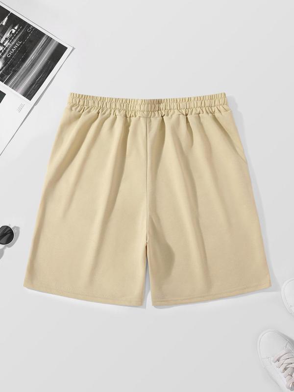 Men's Figure & Letter Print Pocket Drawstring Waist Shorts, Summer Clothes, Regular Fit Casual Comfy Shorts for Summer, Men's Streetwear Bottoms for Daily Wear, Tiktop Shop