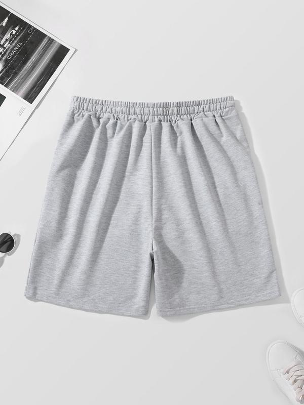 Men's Figure & Letter Print Pocket Drawstring Waist Shorts, Summer Clothes, Regular Fit Casual Comfy Shorts for Summer, Men's Streetwear Bottoms for Daily Wear, Tiktop Shop