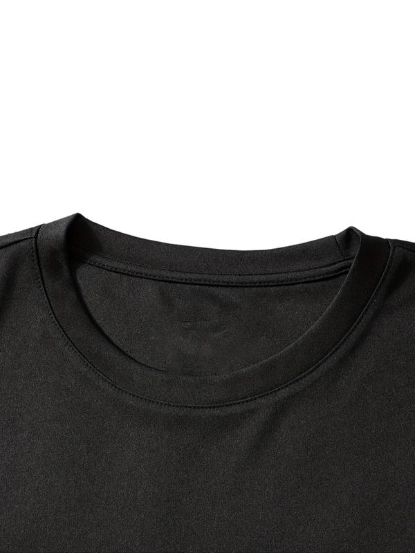 Men's Regular Fit Letter Graphic Round Neck Tee, Casual Short Sleeve T-Shirt for Summer, Mens Clothes for Daily Wear