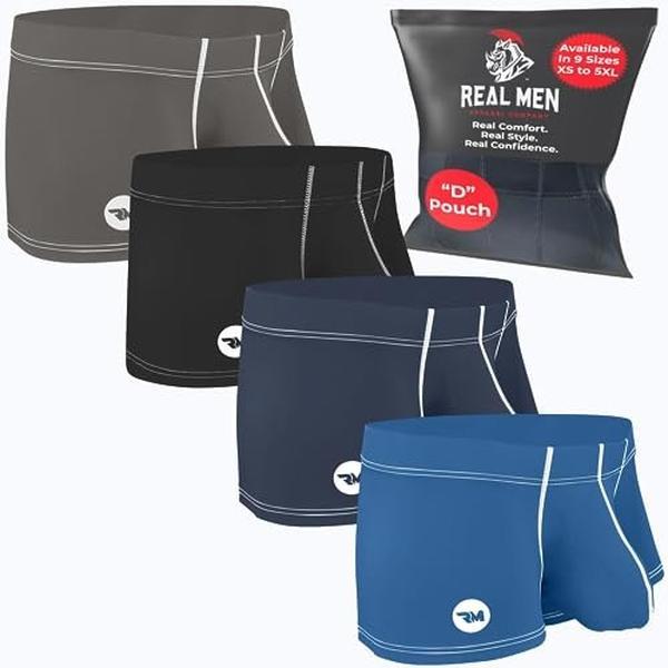 3 inch Nylon Boxer Briefs A B C or D Pouch 4 pack Black Dark Blue Blue Grey Clothes Menswear Ball Big Underwear Sexy Stretchy Silk Straight Sweat