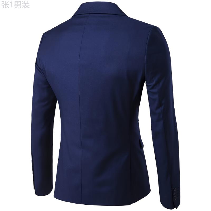 2-Piece Solid Light Business Single-buttoned Men's Formal Jacket And Trousers Suit Set Menswear Sleeve