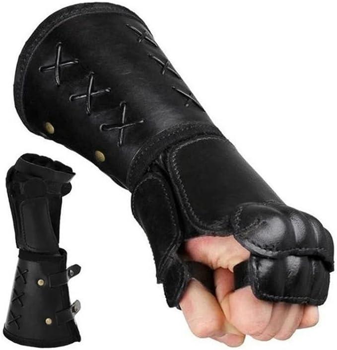 Medieval Armor Gloves Long Glove Artificial Leather Viking Wrist Guard Steampunk Roleplay, Halloween, Party Costume Fabric Menswear