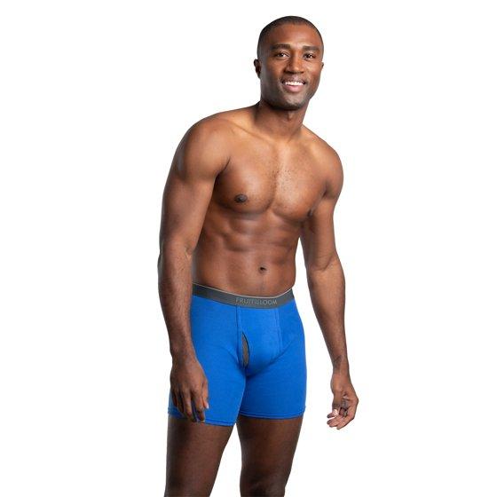 Fruit of the Loom Men's EverSoft CoolZone Boxer Briefs 6-Pack, Moisture-Wicking with Mesh Fly,