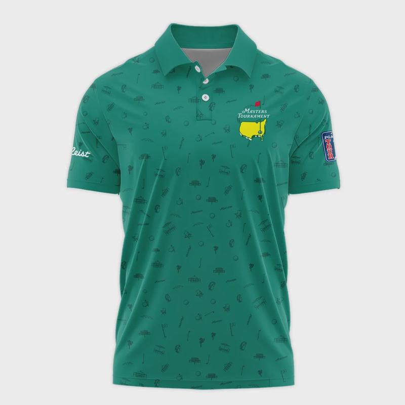 Golf Masters Tournament Titleist Polo Shirt Augusta Icons Pattern Green Golf Sports All Over Print Polo Shirt For Men