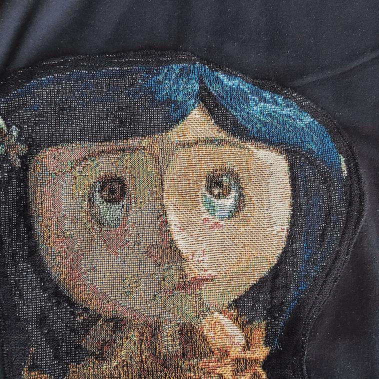 Coraline Tapestry Hoodie Patch Handmade Lagarme, wybie hoodie, coraline Comfy Menswear Sweaters Tops