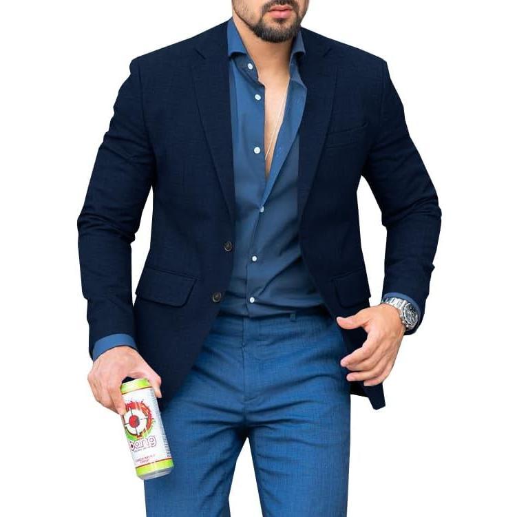 Runcati Mens Casual Blazer Suit Jacket Lightweight Two Button Business Regular Fit Sport Coat