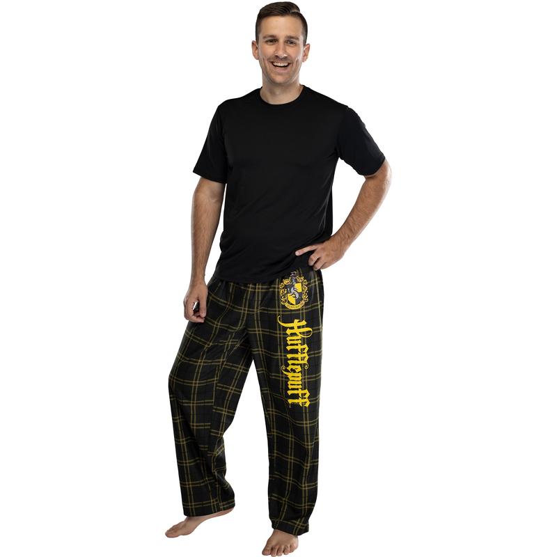 Harry Potter Adult Mens' House Crest Plaid Pajama Pants - All 4 Houses Gryffindor, Ravenclaw, Slytherin, Hufflepuff