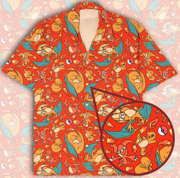 Charizard (Orange) Button Down Tee
