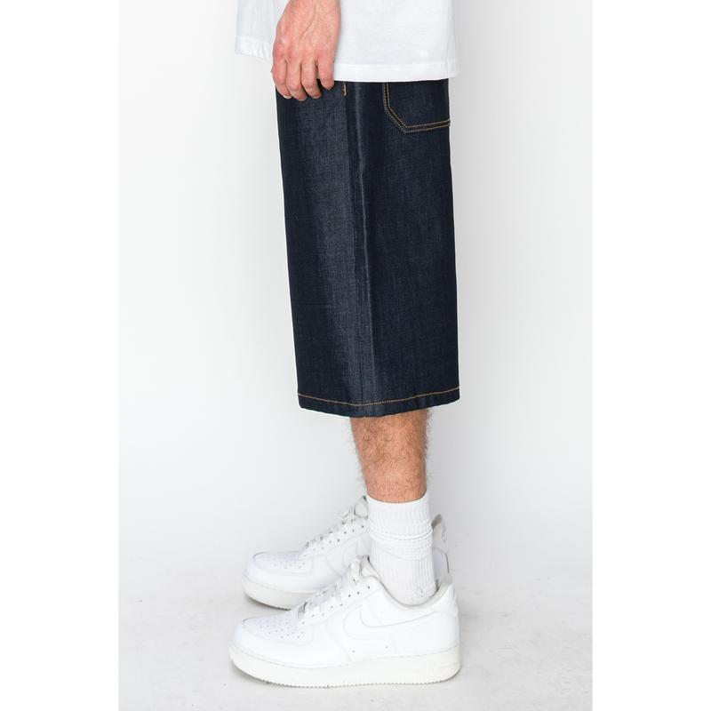 Men's Baggy Fit Raw Denim Shorts-Comfort Stretch