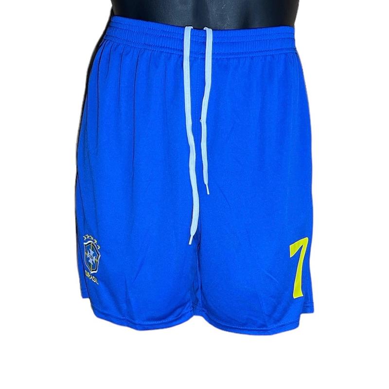 Brasil #7 Mens Drawstring Shorts with Elastic Waist Band Royal Blue