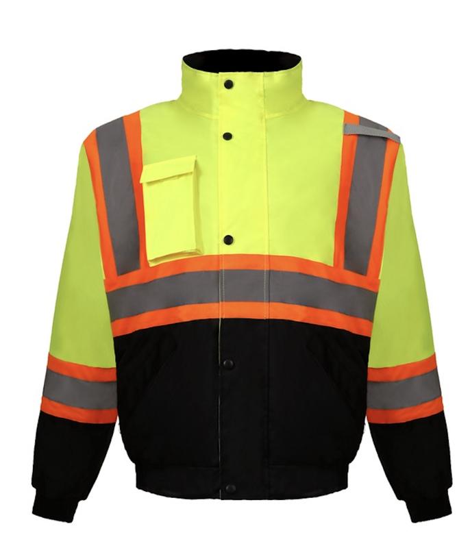 High-Visibility Waterproof Workwear Jackets with Fleece Lining for Ultimate Safety and Warmth Menswear Clothing Reflective Uniforms Pockets safety jacket halloween costumes highlighted  work pants mc j long sleeve