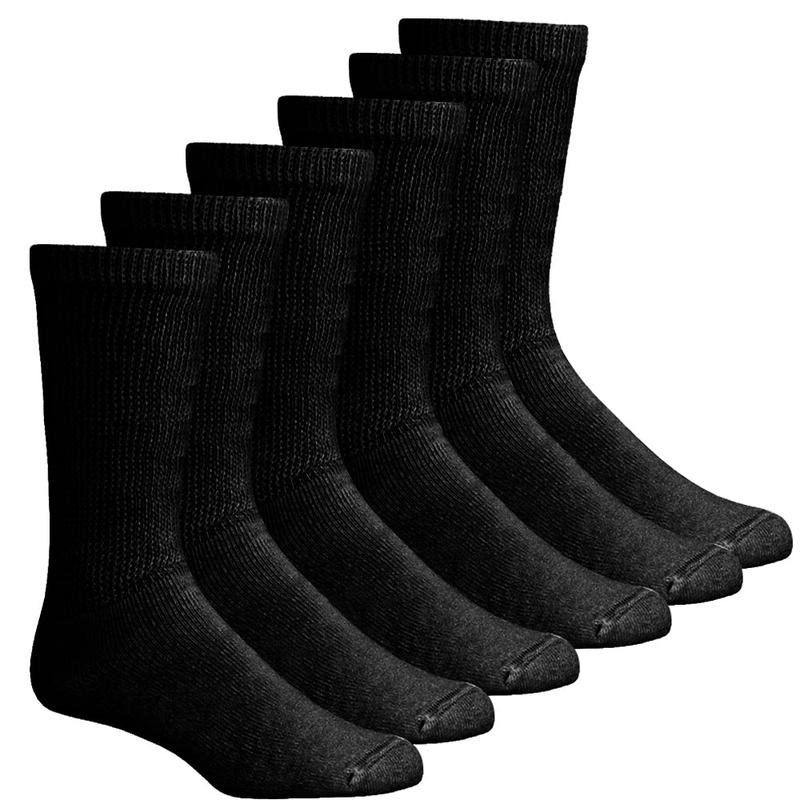 12 Pairs Diabetic Socks for Unisex Loose Fit Non-Binding Cotton Crew Socks