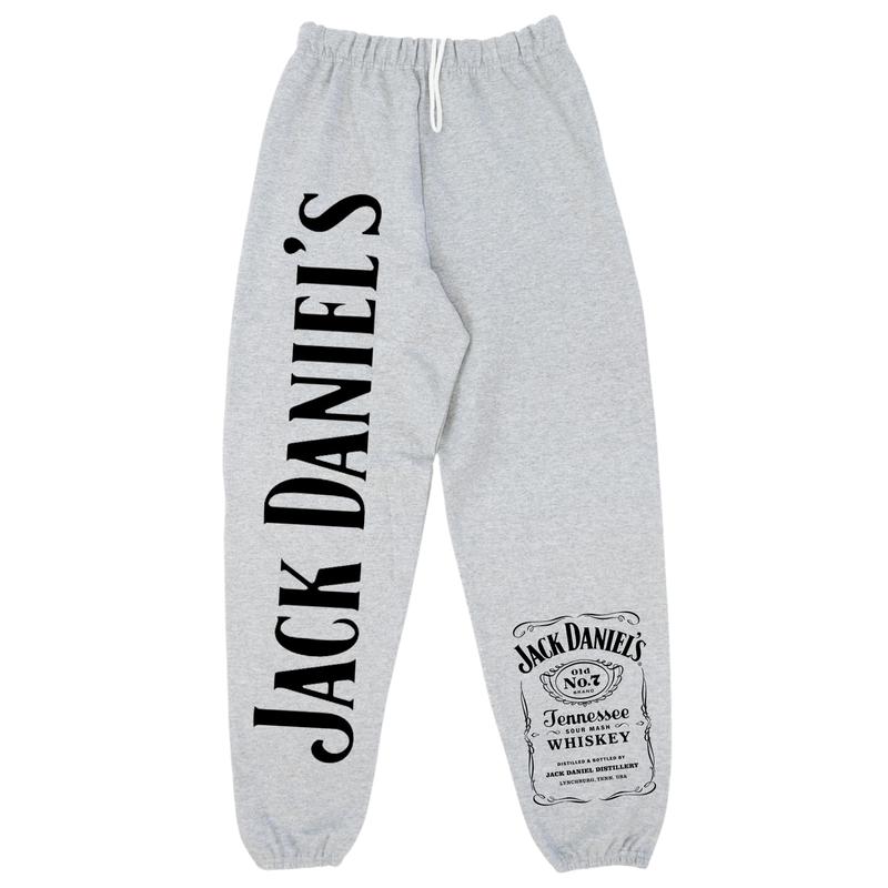 Jack DaniieeIl Text & Label Streetwear Sweatpants, Men's Jogging Pants Hip-hop Street Pants, Streetwear Hip Hop Joggers, Men Sweatpants Gift, Gift For Him