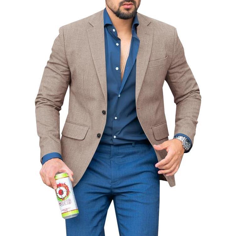 Runcati Mens Casual Blazer Suit Jacket Lightweight Two Button Business Regular Fit Sport Coat