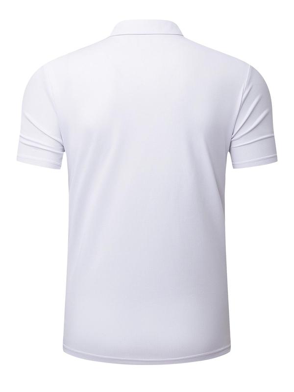 Men's Solid Color Polo Shirt, Breathable Comfortable Quick Drying Golf Business Casual Shirt, Men's Sportswear for Indoor Outdoor Sports,  Gym Tops, Polo Shirts Men, Gym Clothes