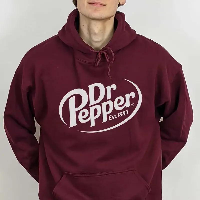 Dr Pepper 1885 Unisex Hoodie , DrPepper Hoodie,Dr Pepper , Dr PepperLover Gift, casual long sleeve Sweater, Dr Pepper Maroon Shirt,collar fabric crew neck