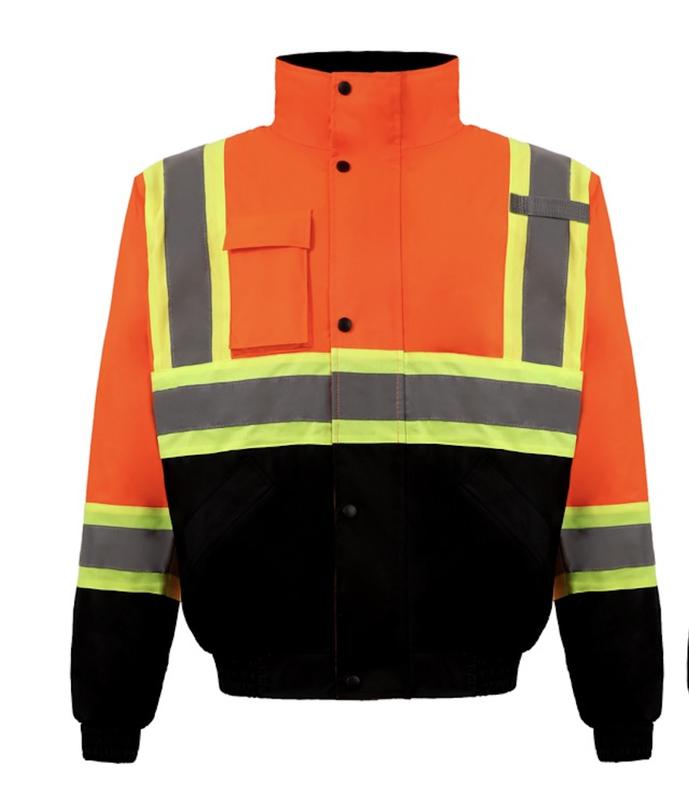 High-Visibility Waterproof Workwear Jackets with Fleece Lining for Ultimate Safety and Warmth Menswear Clothing Reflective Uniforms Pockets safety jacket halloween costumes highlighted  work pants mc j long sleeve