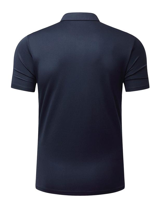 Men's Solid Color Polo Shirt, Breathable Comfortable Quick Drying Golf Business Casual Shirt, Men's Sportswear for Indoor Outdoor Sports,  Gym Tops, Polo Shirts Men, Gym Clothes