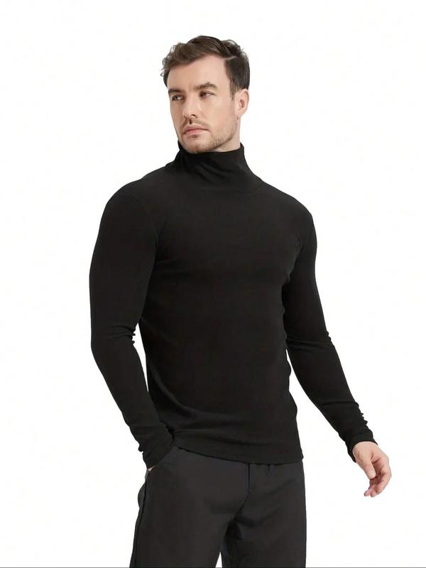 Men's Long Sleeve Pullover, Casual Trendy Regular Fit Crew Neck Knitwear for Fall & Winter, Men's Knit Clothing for Daily Wear