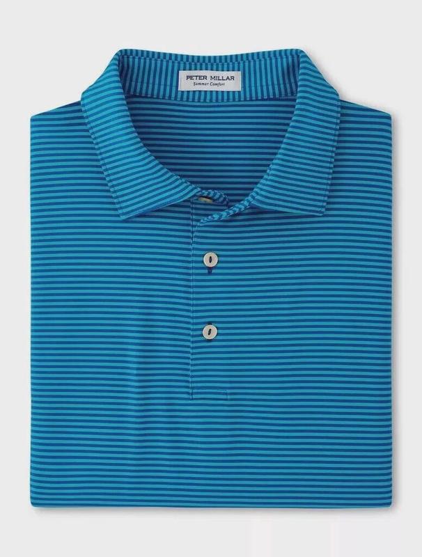 Peter Millar Summer Comfort Polo Men s XL Blue Golf Shirt - NWT: Hales Performance Sport Shirt Gift For Men Husband Boyfriend All Print