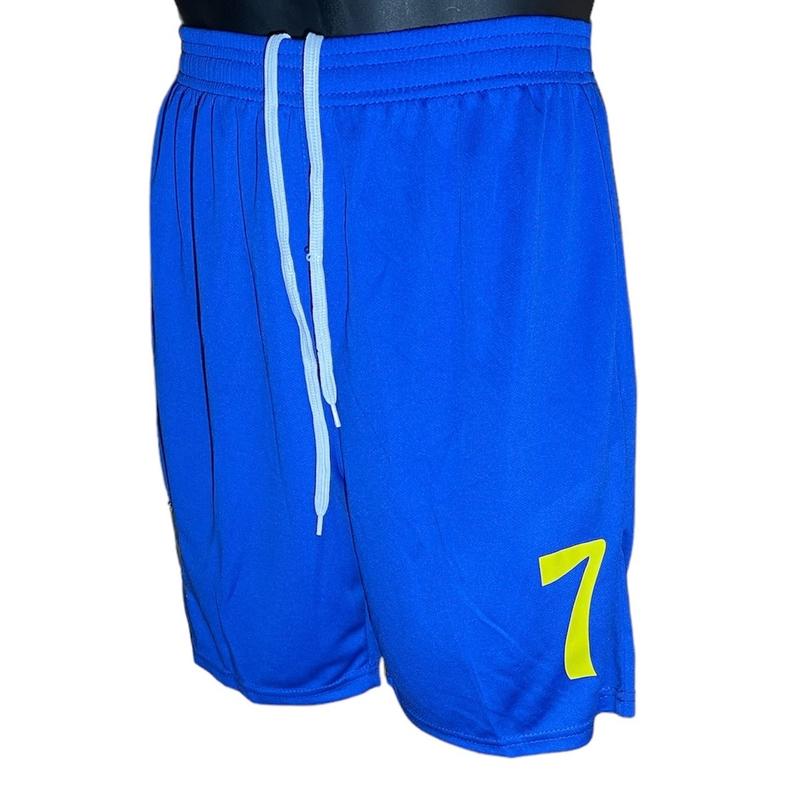 Brasil #7 Mens Drawstring Shorts with Elastic Waist Band Royal Blue