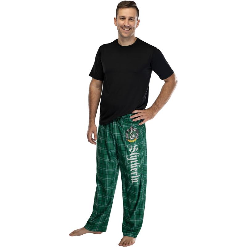 Harry Potter Adult Mens' House Crest Plaid Pajama Pants - All 4 Houses Gryffindor, Ravenclaw, Slytherin, Hufflepuff