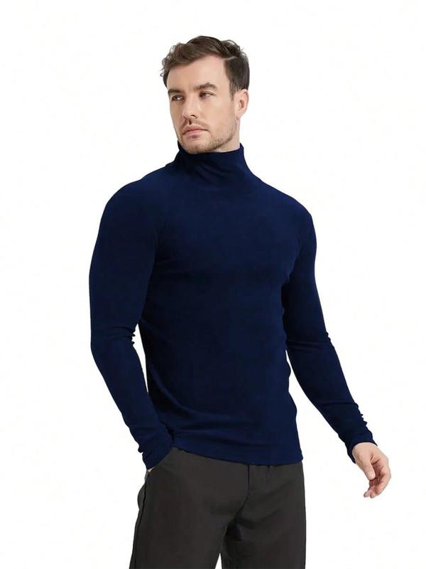 Men's Long Sleeve Pullover, Casual Trendy Regular Fit Crew Neck Knitwear for Fall & Winter, Men's Knit Clothing for Daily Wear